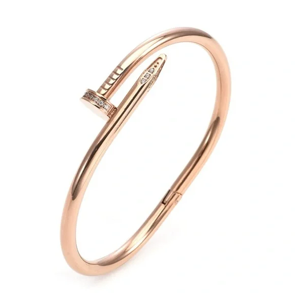 Elegant Gold, Silver, and Rose Gold Nail Bracelets - Picture 3 of 4